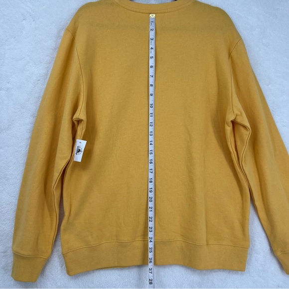 NWT Disney Adult M Mustard Yellow Crewneck Sweatshirt Psychadelic 60s 70s Design - Picture 5 of 11